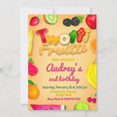 Invitation Twotti Fruitti - Fruits Anniversaire Jaune (Devant)