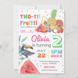 Invitation Twotti Fruitti Fruits tropicaux Toucan Anniversair