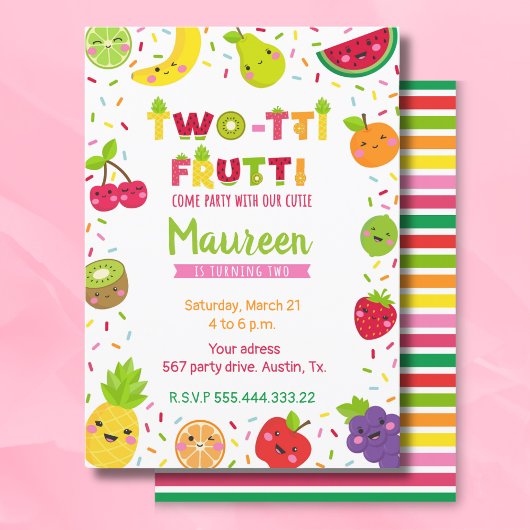 Invitation Twotti frutti 2e anniversaire