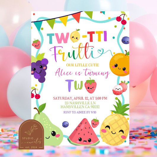 Invitation Twotti Frutti 2nd Birthday Invitaiton
