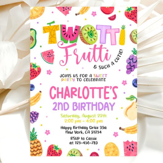 Invitation Twotti Frutti, Anniversaire Two-tti Fru