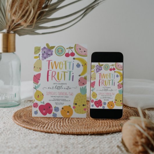 Invitation Twotti Frutti fête du deuxième anniversaire