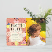 Invitation Twotti Frutti Fruit Orange Photo 2e anniversaire (Debout devant)