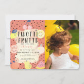 Invitation Twotti Frutti Fruit Orange Photo 2e anniversaire (Devant)