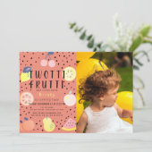 Invitation Twotti Frutti Fruit Orange Photo 2e anniversaire (Debout devant)