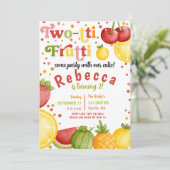 Invitation Twotti Frutti Fruity Amusants Deuxième fête d'anni (Debout devant)