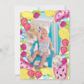 Invitation TWOtti Frutti Party 2e anniversaire Photo (Dos)