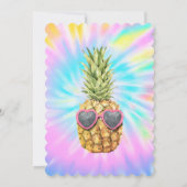 Invitation Tye-Dye Cool aux Ananas pour Bébé (Dos)
