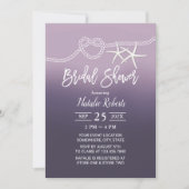 Invitation Tying Knot Beach Starfish Purple Fête des mariées (Devant)