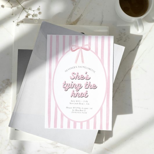 Invitation Tying Knot Bow Girl Bachelorette Party