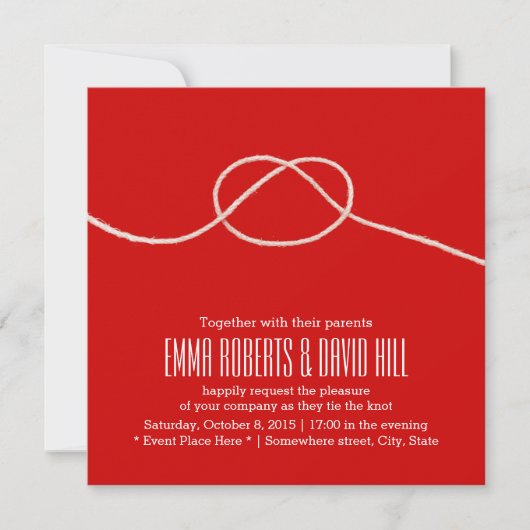 Invitation Tying Love Big Red Mariage (Devant)