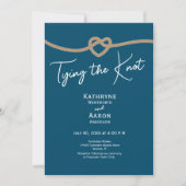 Invitation Tying the Knot Rope Coastal Blue Nautical Wedding  (Devant)