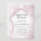 Invitation Tying the Knot Rose Ruban Mariage (Devant)