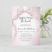 Invitation Tying the Knot Rose Ruban Mariage (Debout devant)