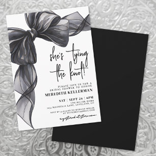 Invitation Tying The Knot : Shower de Mariage Black Bow