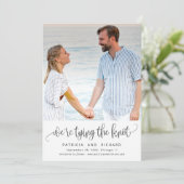 Invitation Tying The Knot Wedding Enregistrer La Date Photo (Debout devant)