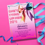 Invitation Tying Up Her 20s Retro 90s 30e anniversaire<br><div class="desc">Tying Up Her 20s Retro 90s 30th Birthday Party Invitation - Célébrez le jalon du tournant 30 style rétro avec cette invitation amusante et colorée style néon des années 90 30th anniversaire. Avec un design rétro des années 90 avec des couleurs de néon brillantes comme magenta rose chaud, turquoise, orange...</div>