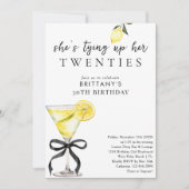 Invitation Tying Up My 20s Lemon Drop Martini 30e anniversair (Devant)