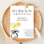 Invitation Tying Up My 20s Lemon Drop Martini 30e anniversair