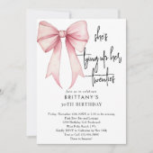 Invitation Tying Up My 20s Pink Coquette Bow 30th Birthday (Devant)