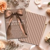 Invitation Tying Up My 30s Brown Coquette Bow 40th Birthday