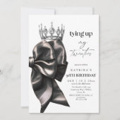 Invitation Tying Up My Twenties Black Bow 30th Birthday (Devant)
