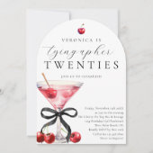 Invitation Tying Up My Twenties Cherry Martini 30e anniversai (Devant)