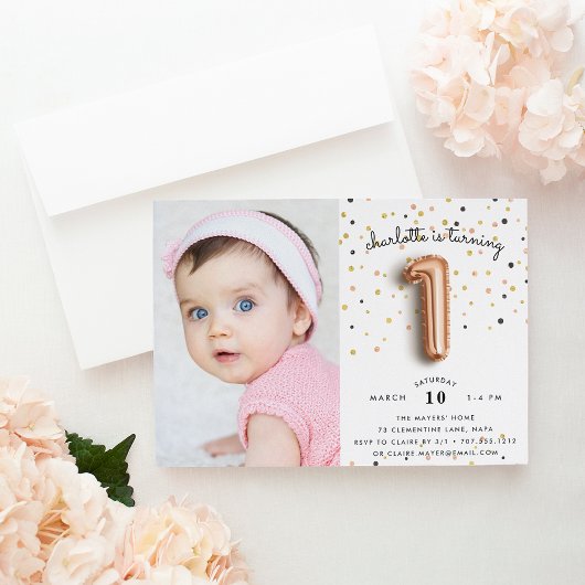Invitation Type de ballon | Photo Premier anniversaire Invita