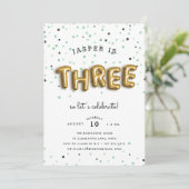 Invitation Type de ballon | Troisième anniversaire (Debout devant)