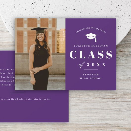 Invitation Type minimal de photo Partie de graduation