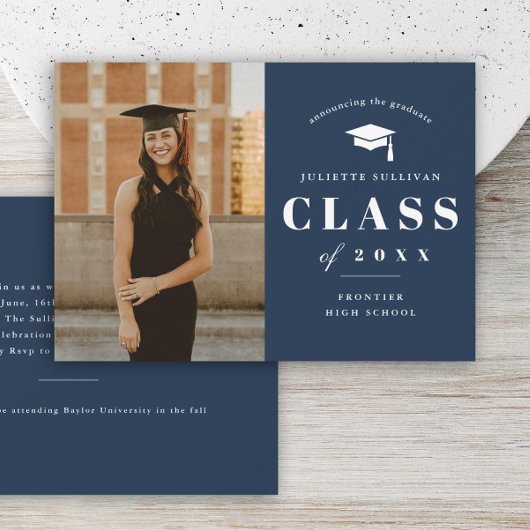 Invitation Type minimal de photo Partie de graduation