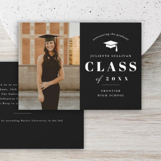 Invitation Type minimal de photo Partie de graduation