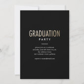 Invitation Type minimal moderne Gold Photo Graduation Invitat (Dos)