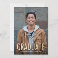 Type minimal moderne Gold Photo Graduation Invitat