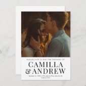 Invitation Type moderne Photo Mariage élégant (Devant / Derrière)