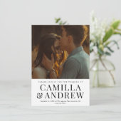 Invitation Type moderne Photo Mariage élégant (Debout devant)