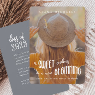 Invitation Type Whimsical 2023 Photo Graduation Party Blue