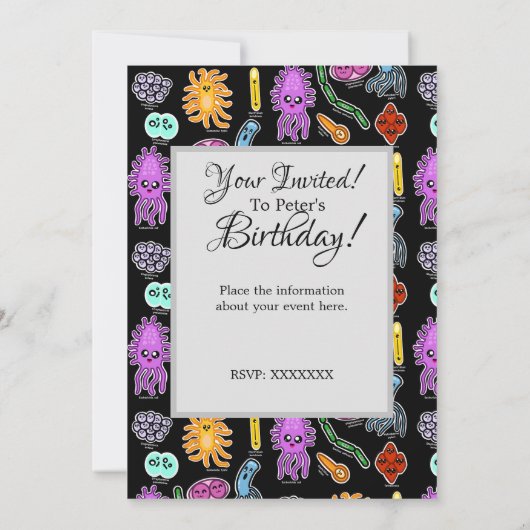 Invitation Types de bactéries (Dos)