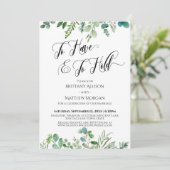 Invitation Typographie À Avoir & À Tenir Eucalyptus Verdure (Debout devant)