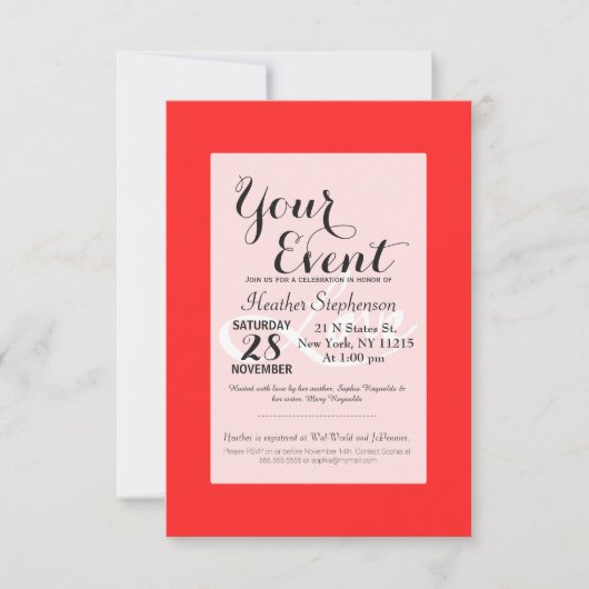 Invitation Typographie "Amour" tirée à la main simple (Devant)
