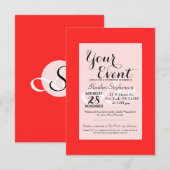 Invitation Typographie "Amour" tirée à la main simple (Devant / Derrière)