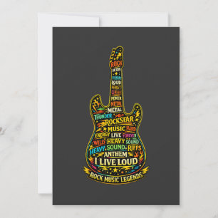 Invitation Typographie Art de Guitare Rock