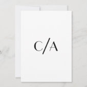 Invitation Typographie Art déco design Mariage noir blanc (Dos)