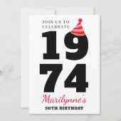 Invitation Typographie audacieuse 50e anniversaire (Devant)