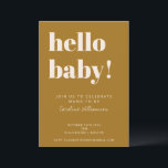 Invitation Typographie audacieuse Baby shower d'or de moutard<br><div class="desc">Audacieuse Typographie Earthy Mustard Jaune Or Moderne Baby shower Invitation</div>