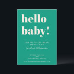 Invitation Typographie audacieuse Baby shower vert printemps<br><div class="desc">Audacieuse typographie vert brillant Baby shower moderne Invitation</div>