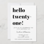 Invitation Typographie audacieuse Blanc tendance Moderne 21e (Devant)