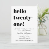 Invitation Typographie audacieuse Blanc tendance Moderne 21e (Debout devant)