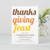 Invitation Typographie audacieuse Couleur de l'action de grâc (Debout devant)