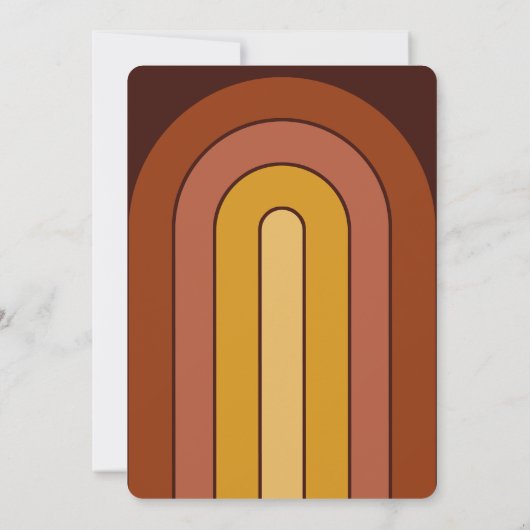 Invitation Typographie audacieuse de Retro 70's Rainbow Arch  (Dos)